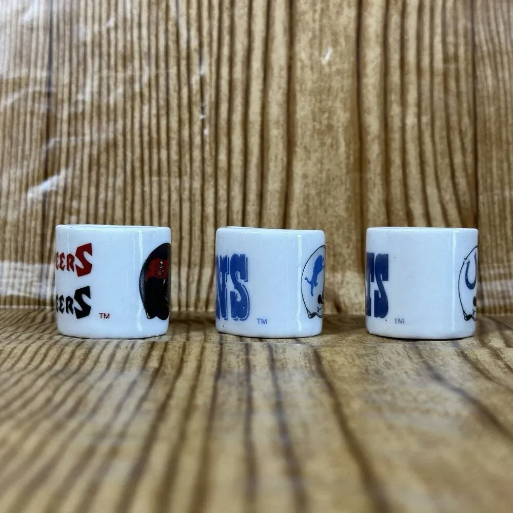 NFL Football Teams Mini Miniature Ceramic‎ Coffee Mugs Team Logo Cups Lot Of 9
